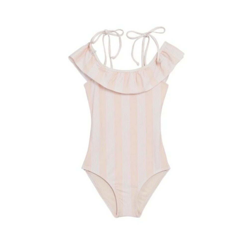 Splendid Big Kid Pink Long Lines Ruffle One Piece Swimsuit  Size 14  10461